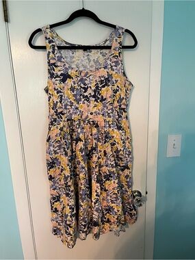 torrid Floral Print Top in Navy, Yellow & Pink